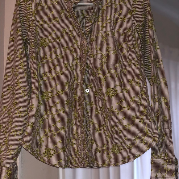 Anthropologie Odille Embroidered Button Down Blouse. - Picture 4 of 15